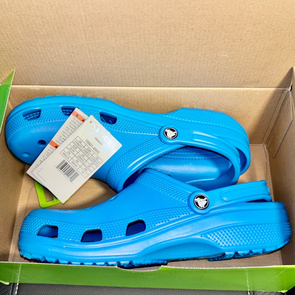 New Crocs Classic Clog Men Size 10 Womens 12 Marina Blue